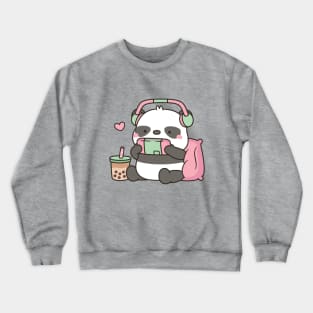 Cute Panda Bear Gamer Crewneck Sweatshirt